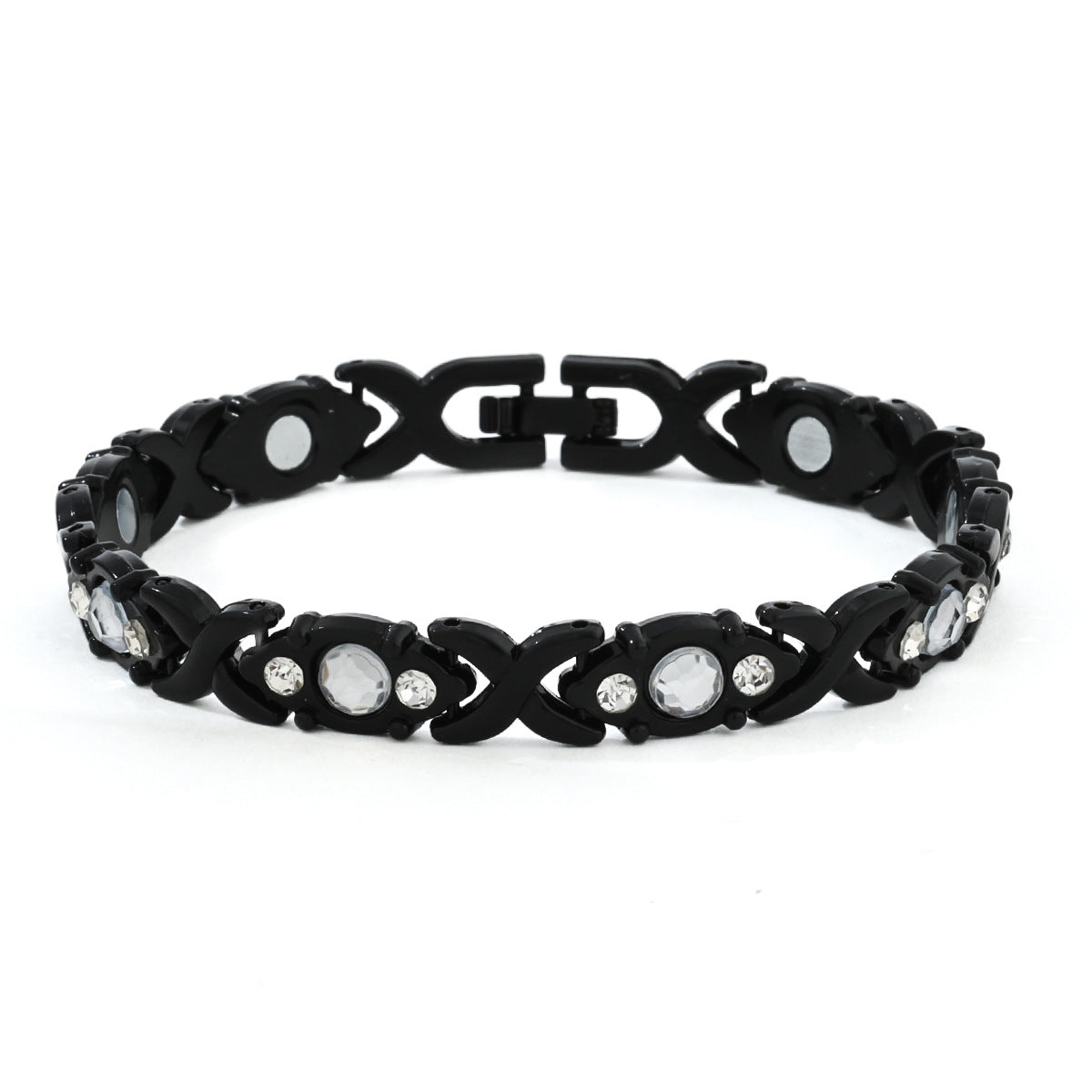 Adjustable Magnetic Energy Bracelet with Diamonds