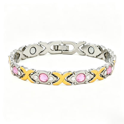 Adjustable Magnetic Energy Bracelet with Diamonds