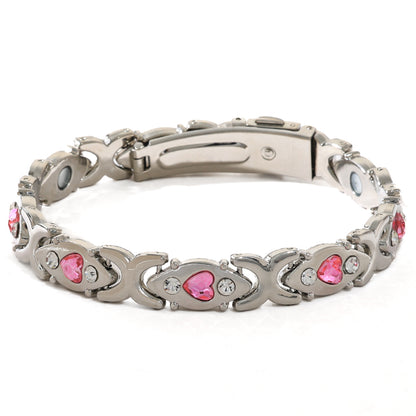 Adjustable Magnetic Energy Bracelet with Diamonds