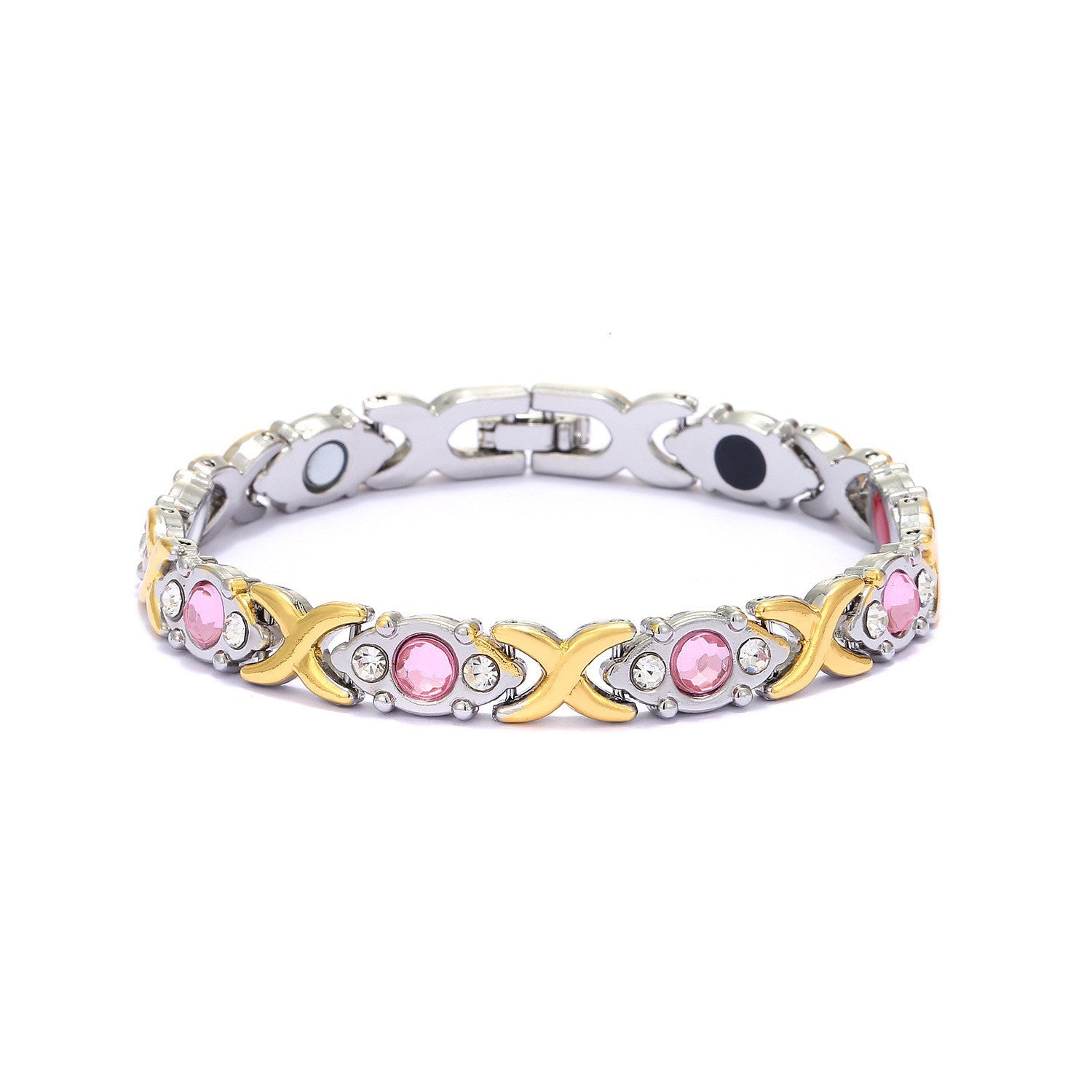 Adjustable Magnetic Energy Bracelet with Diamonds