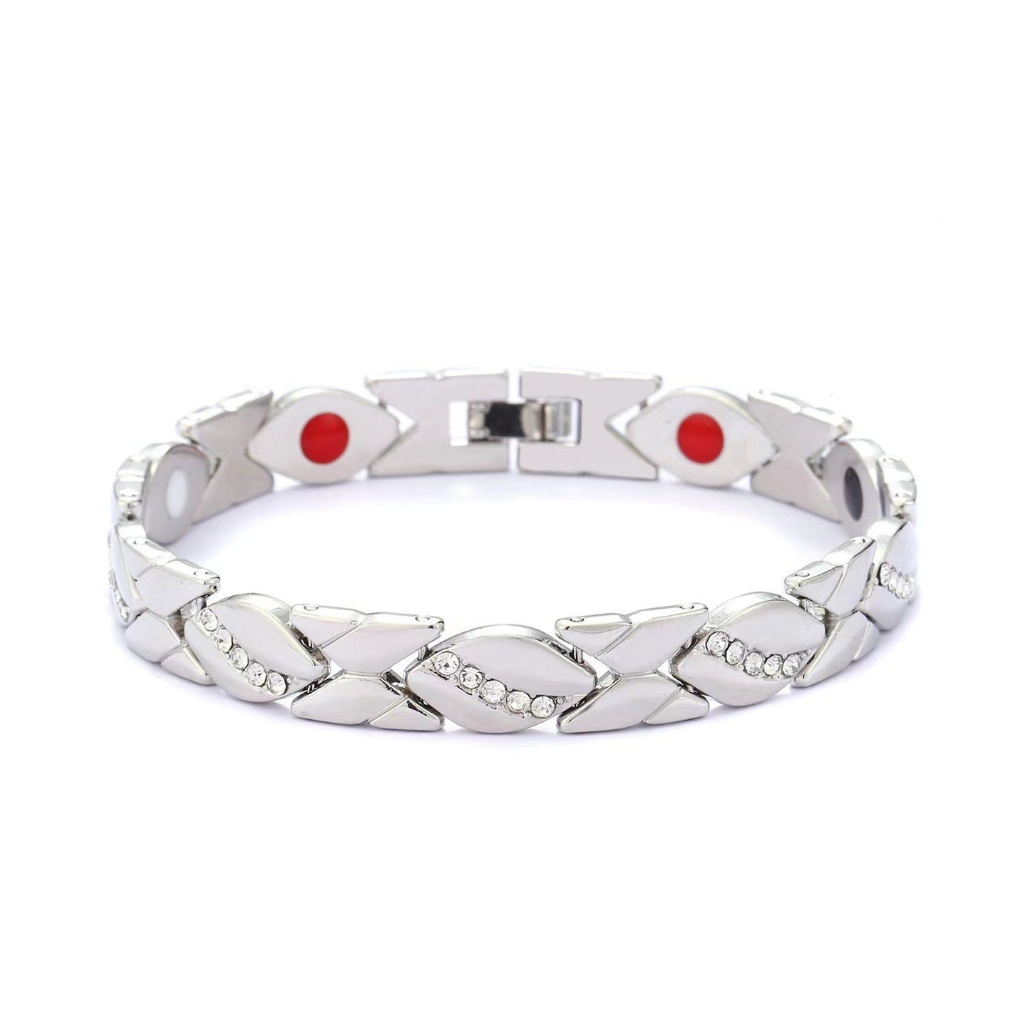 Adjustable Magnetic Energy Bracelet with Diamonds