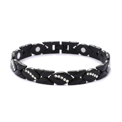 Adjustable Magnetic Energy Bracelet with Diamonds