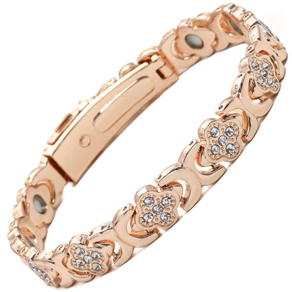 Adjustable Magnetic Energy Bracelet with Diamonds