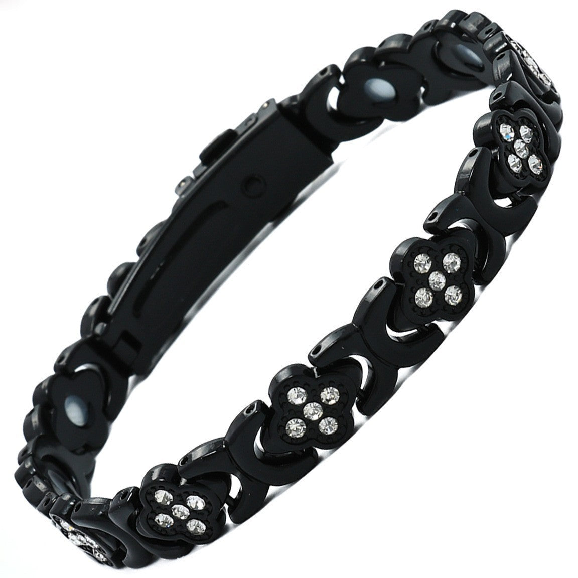Adjustable Magnetic Energy Bracelet with Diamonds