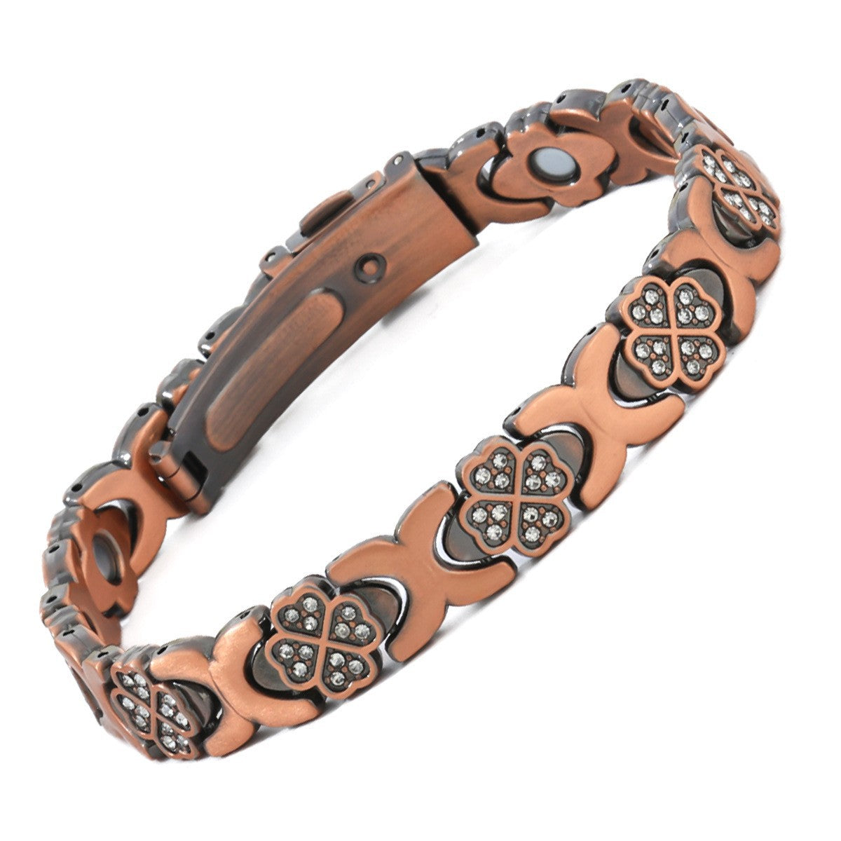 Adjustable Magnetic Energy Bracelet with Diamonds