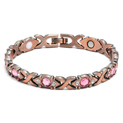 Adjustable Magnetic Energy Bracelet with Diamonds