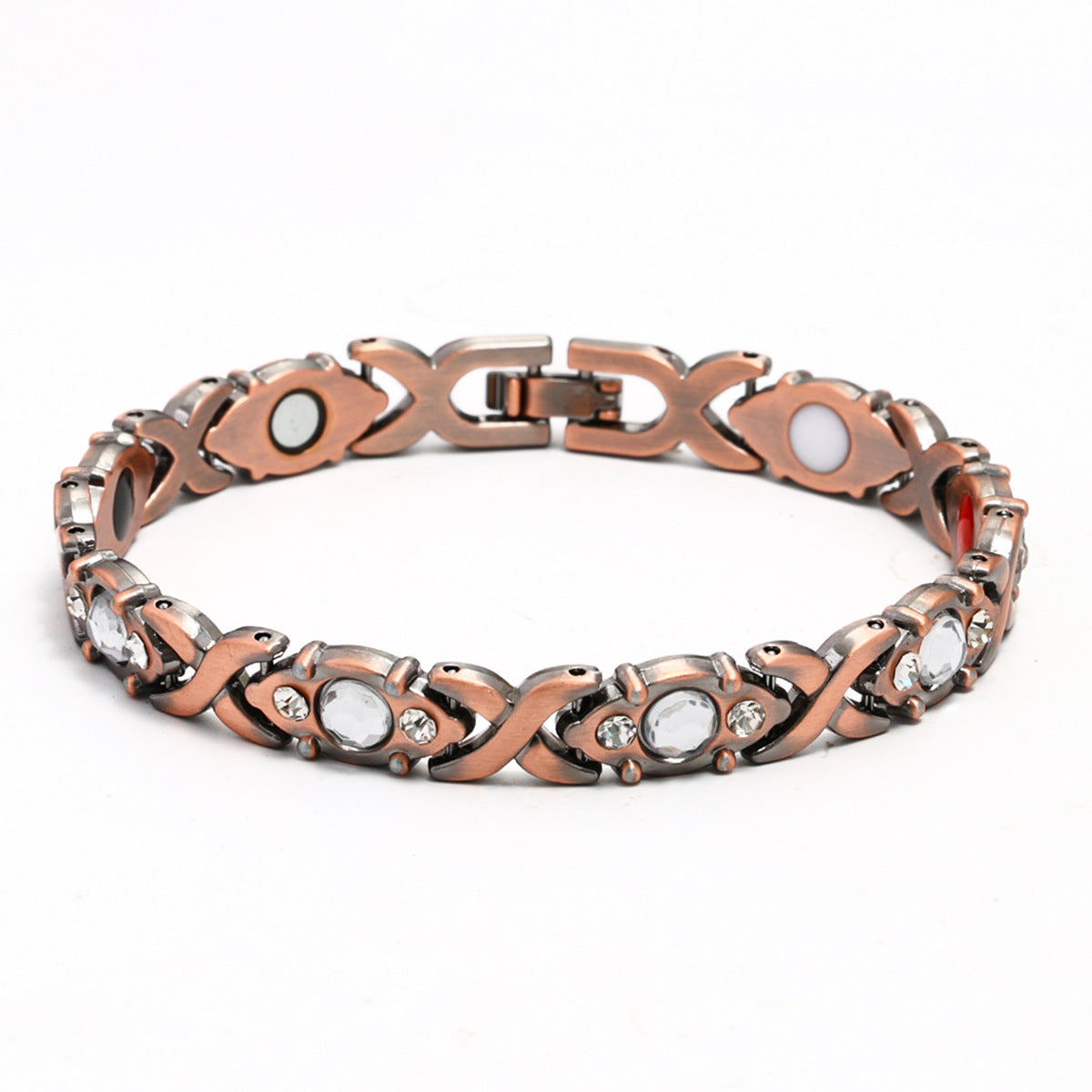 Adjustable Magnetic Energy Bracelet with Diamonds