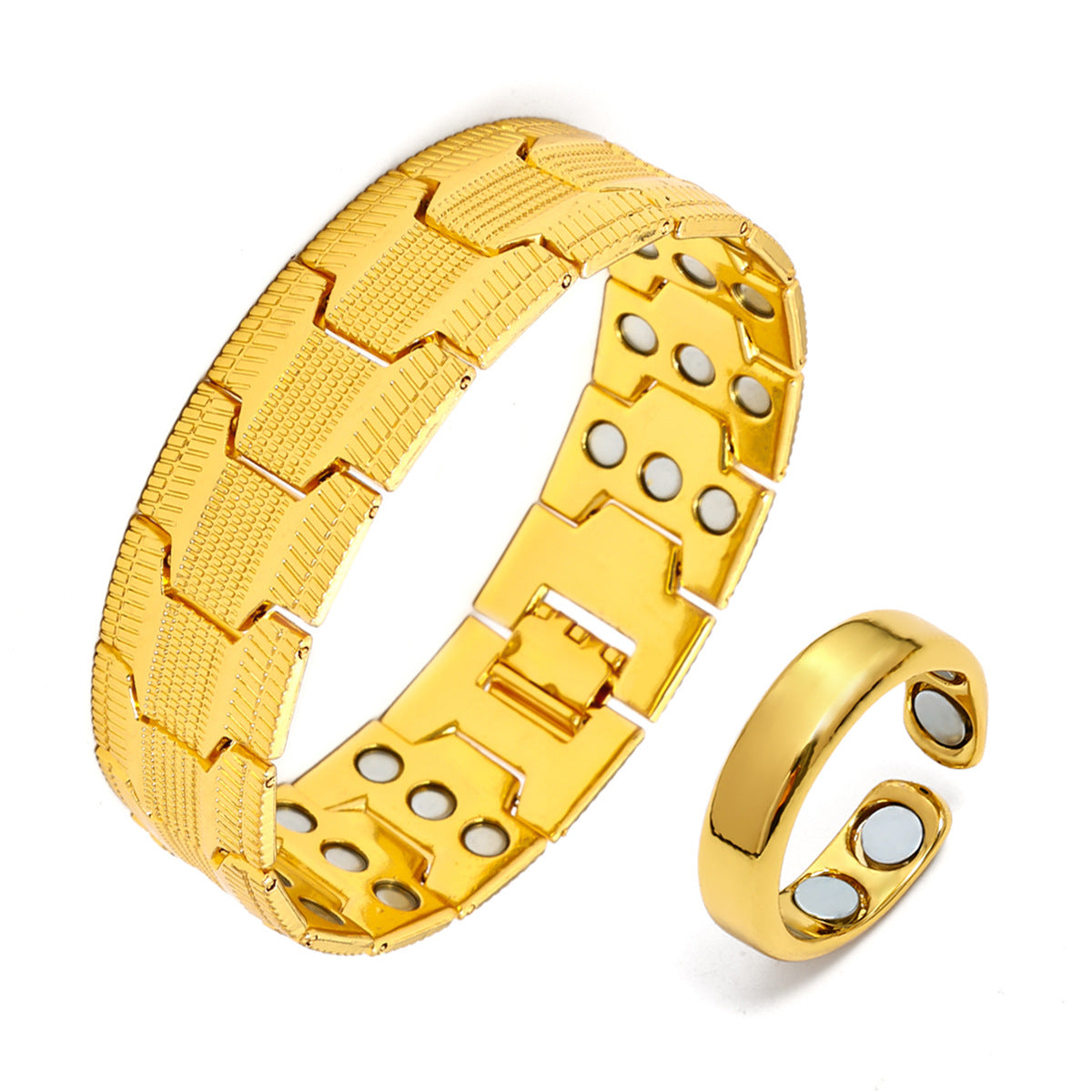 Adjustable Magnetic Therapy Bracelet with Retro Copper Finish