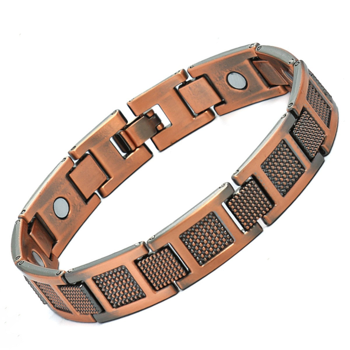 Adjustable Magnetic Therapy Bracelet with Retro Copper Finish