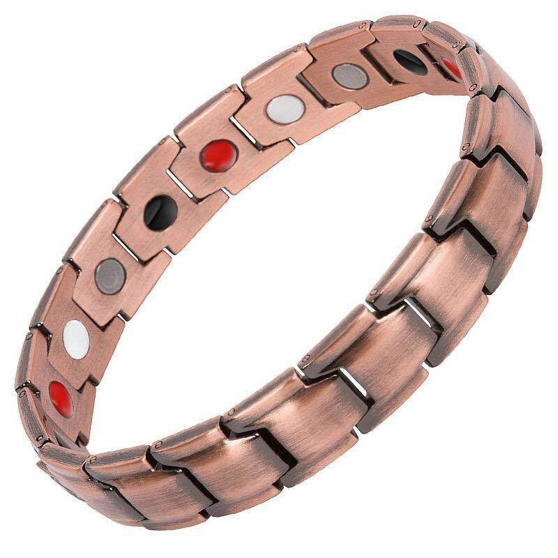 Adjustable Magnetic Therapy Bracelet with Retro Copper Finish