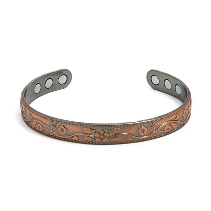Adjustable Magnetic Therapy Bracelet with Retro Copper Finish