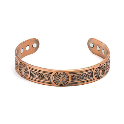 Adjustable Magnetic Therapy Bracelet with Retro Copper Finish