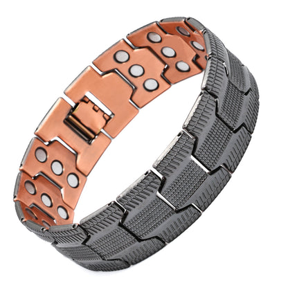 Adjustable Magnetic Therapy Bracelet with Retro Copper Finish