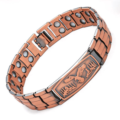 Adjustable Magnetic Therapy Bracelet with Retro Copper Finish