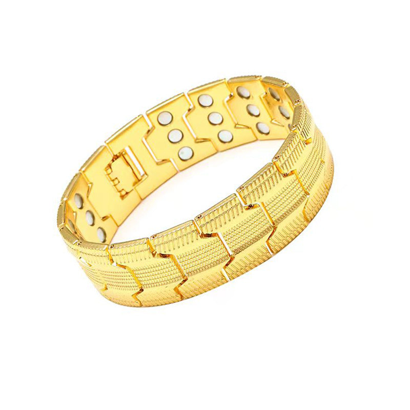 Adjustable Magnetic Therapy Bracelet with Retro Copper Finish