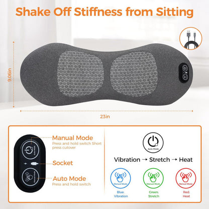 Adjustable Massage Lumbar Pillow with Heat Therapy