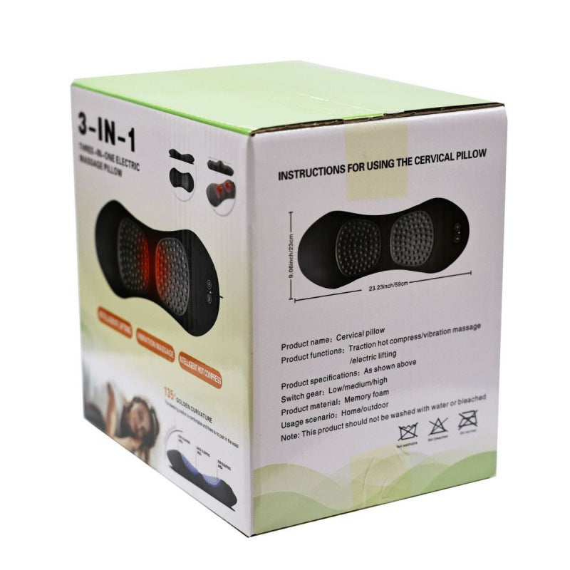 Adjustable Massage Lumbar Pillow with Heat Therapy