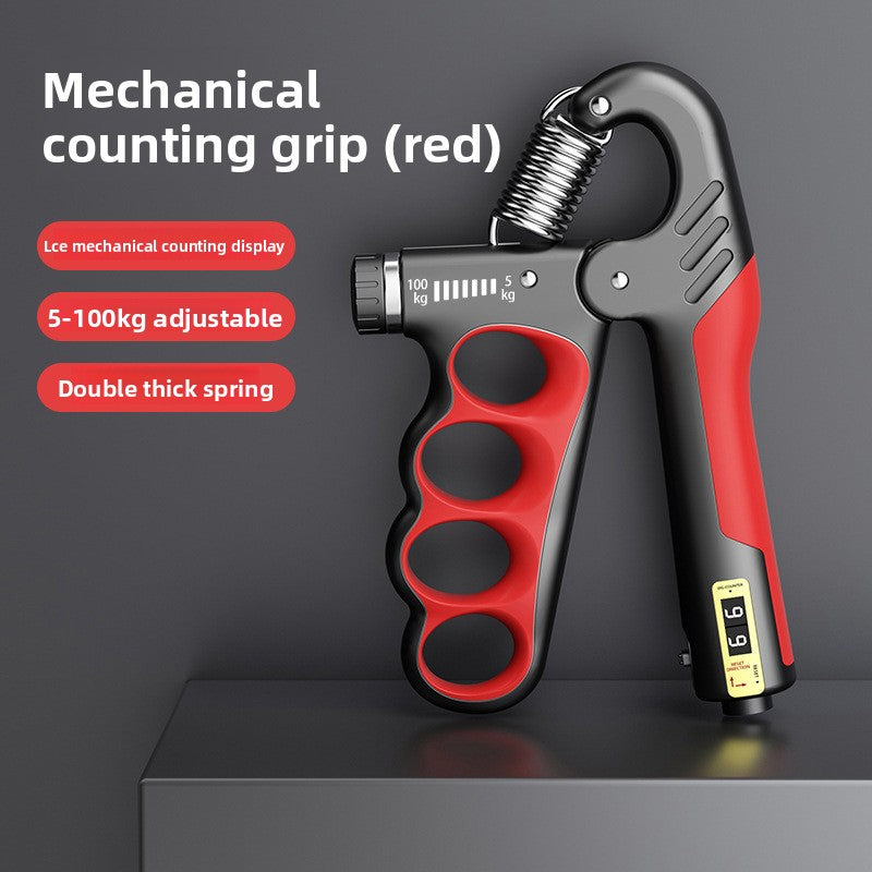 Adjustable mechanical counting grip strength tester