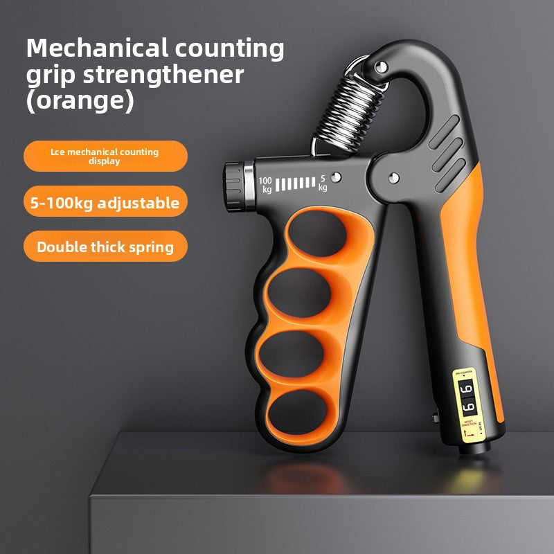 Adjustable mechanical counting grip strength tester