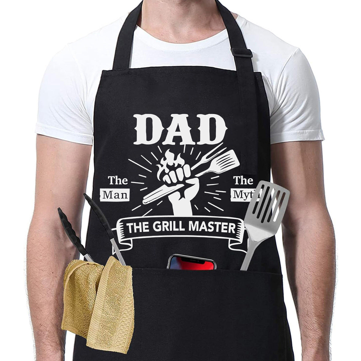 Adjustable Men's Kitchen Apron with Pockets