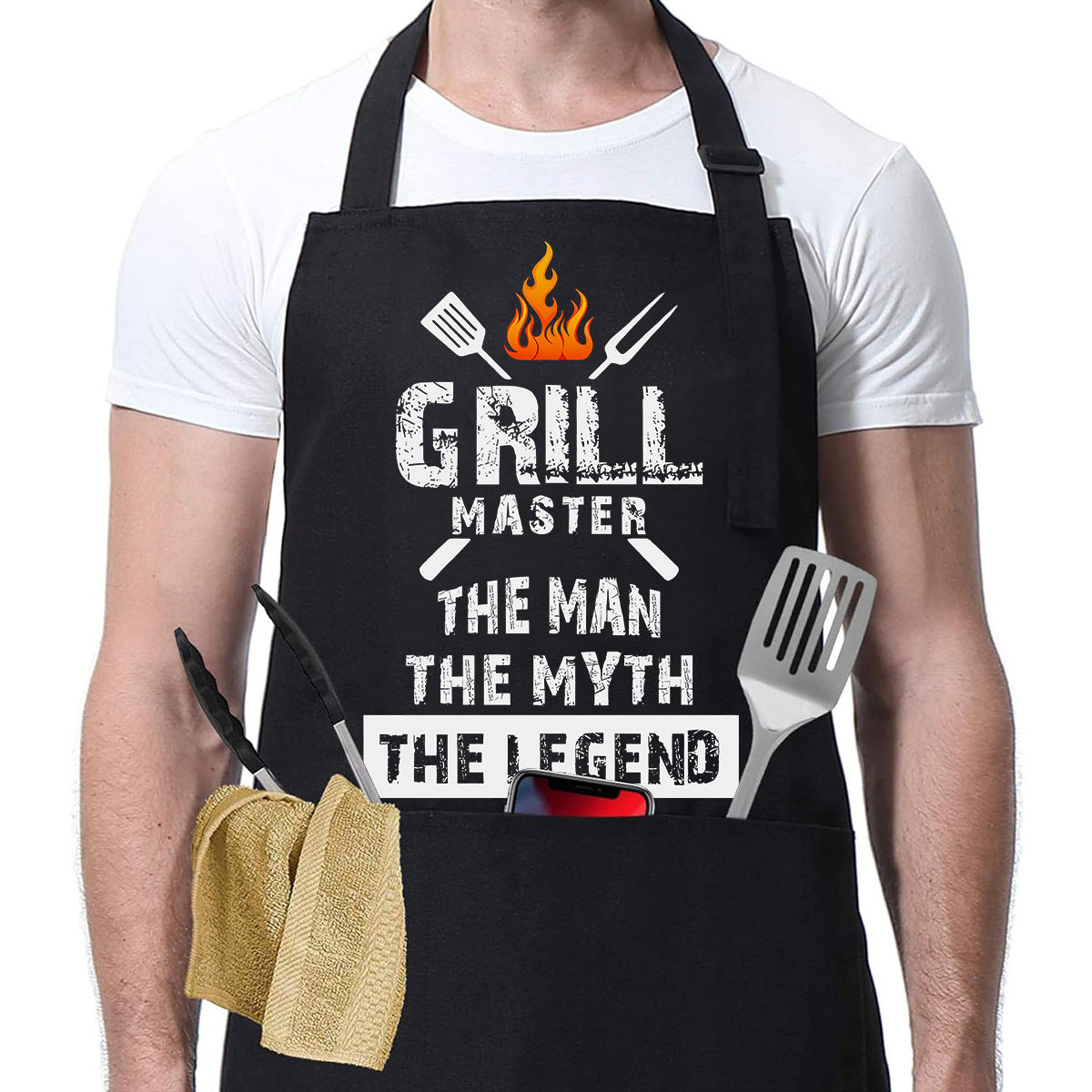 Adjustable Men's Kitchen Apron with Pockets