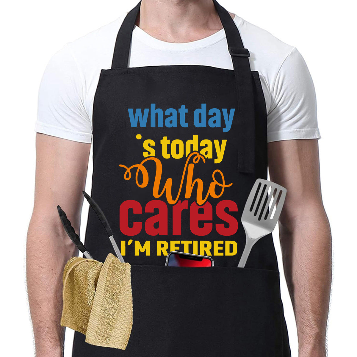 Adjustable Men's Kitchen Apron with Pockets