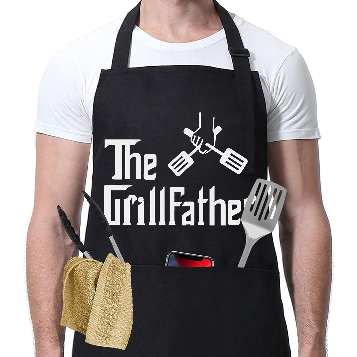 Adjustable Men's Kitchen Apron with Pockets