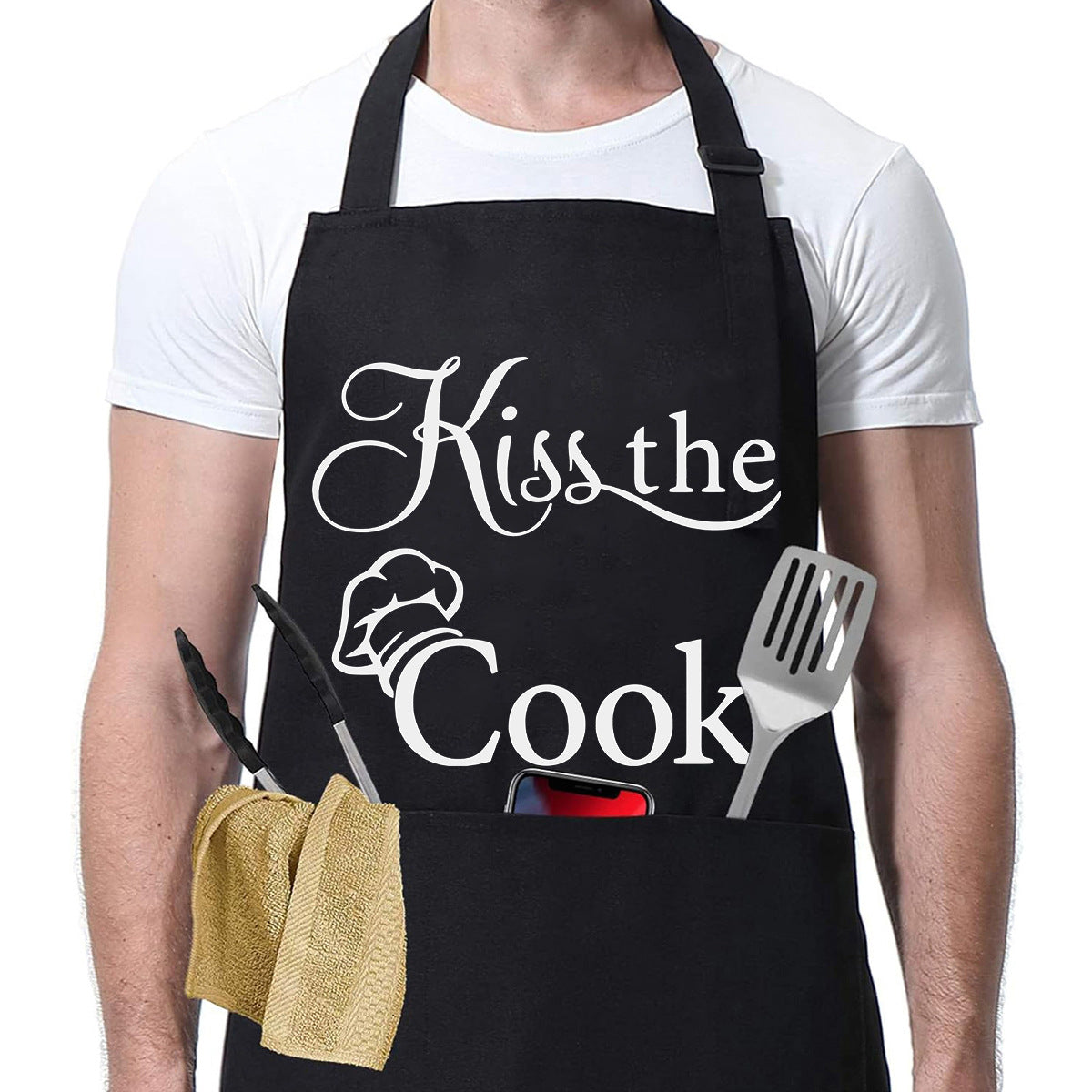 Adjustable Men's Kitchen Apron with Pockets