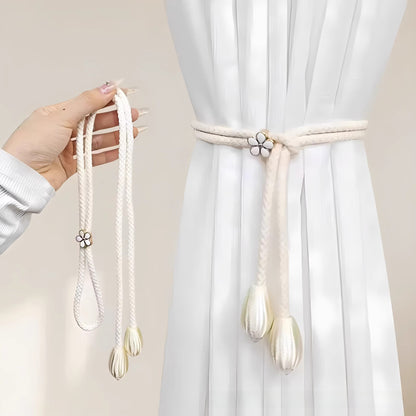 Adjustable Modern Minimalist Curtain Ties with Flower-Shaped Storage Clips