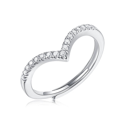 Adjustable Moissanite Crown Ring