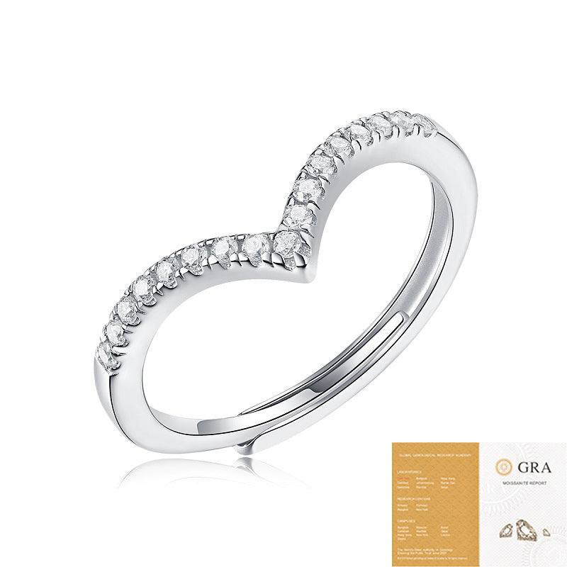 Adjustable Moissanite Crown Ring