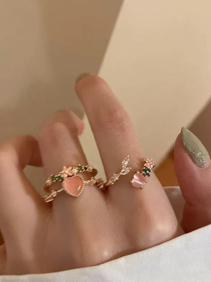Adjustable Moonstone Zircon Ring