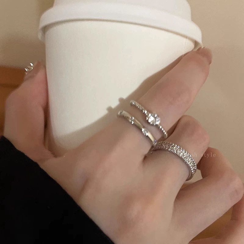 Adjustable Moonstone Zircon Ring
