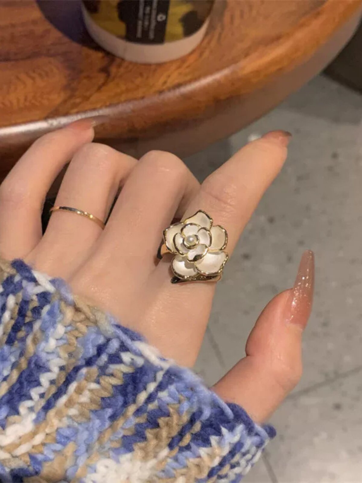 Adjustable Moonstone Zircon Ring