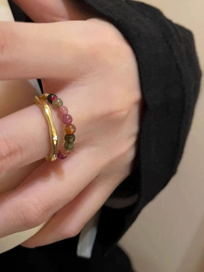 Adjustable Moonstone Zircon Ring