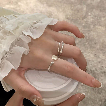 Adjustable Moonstone Zircon Ring
