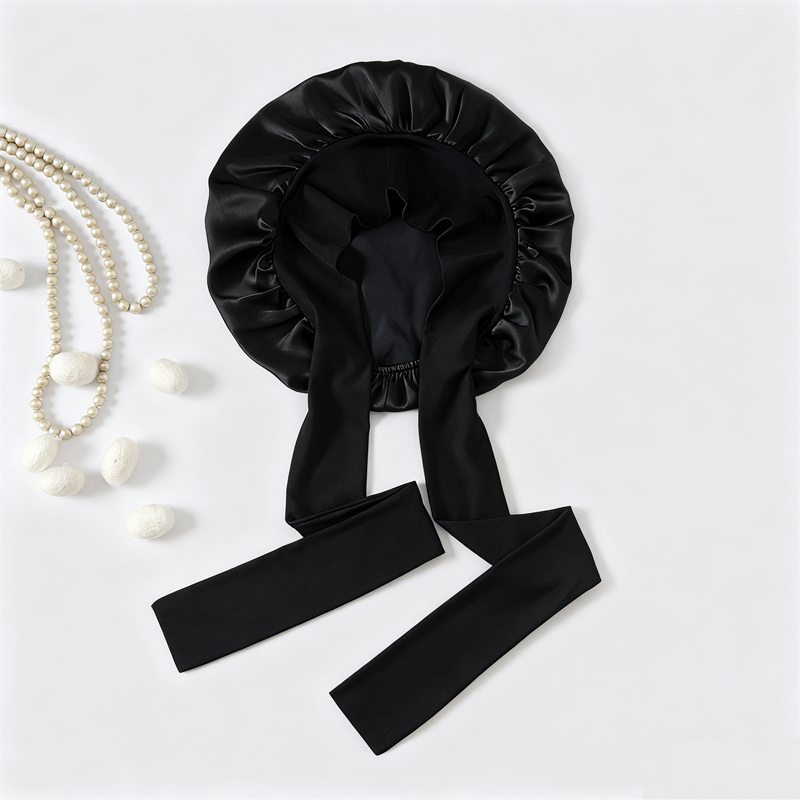 Adjustable Mulberry Silk Sleep Cap for Long Hair Protection