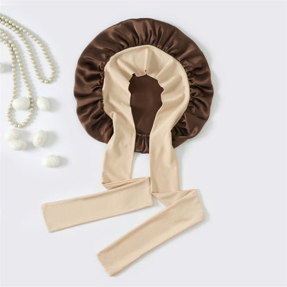 Adjustable Mulberry Silk Sleep Cap for Long Hair Protection