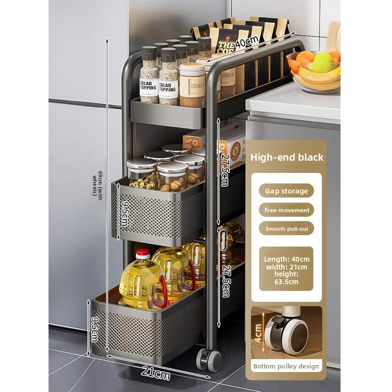 Adjustable Multilayer Storage Rack with Wheels