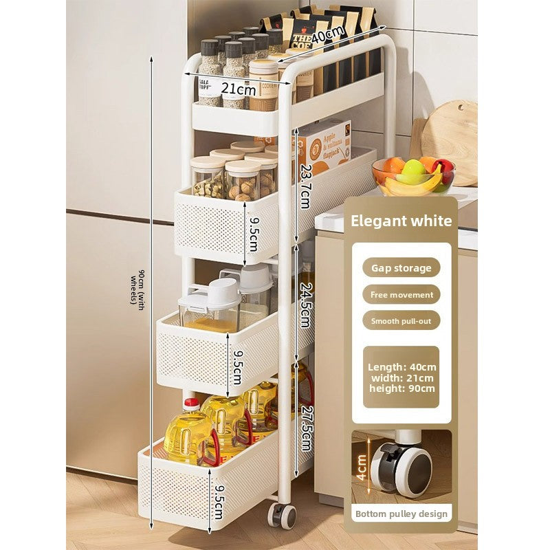 Adjustable Multilayer Storage Rack with Wheels