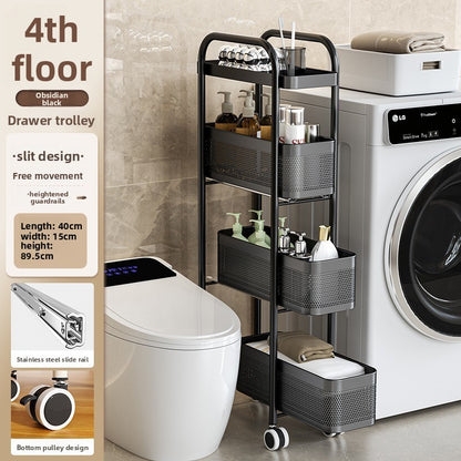 Adjustable Multilayer Storage Rack with Wheels