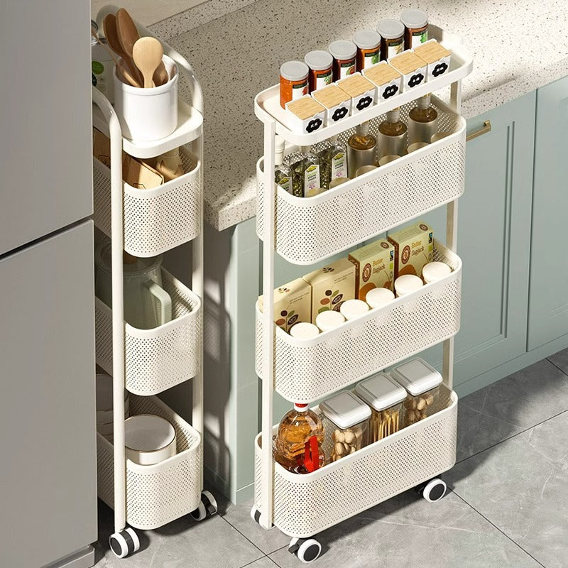 Adjustable Multilayer Storage Rack with Wheels