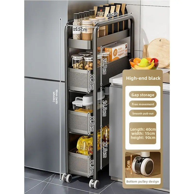 Adjustable Multilayer Storage Rack with Wheels