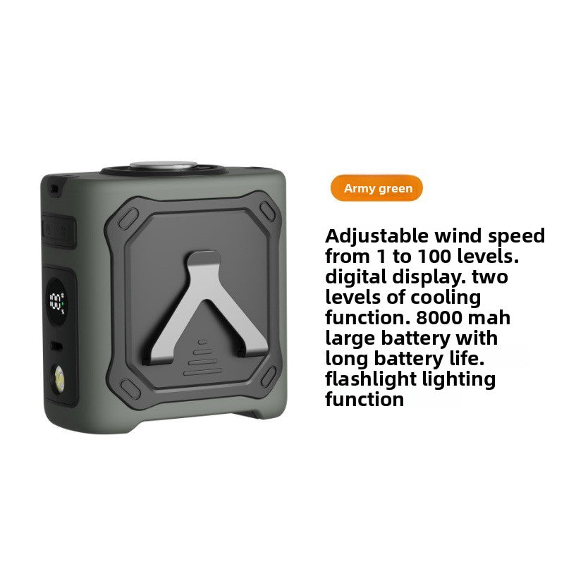 Adjustable Neck Waist Fan with Digital Display and Cooling Function
