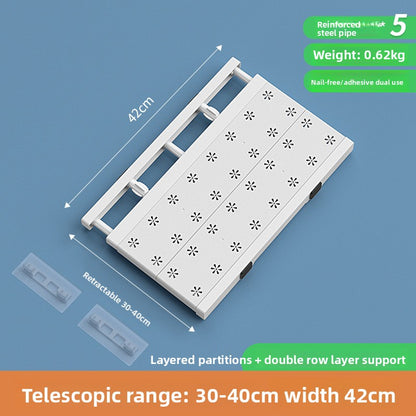 Adjustable No Drill Wardrobe Partition Shelf for Home Storage