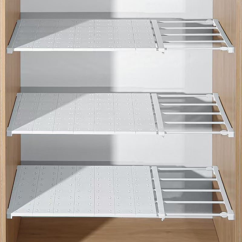 Adjustable No-Drill Wardrobe Shelf Organizer