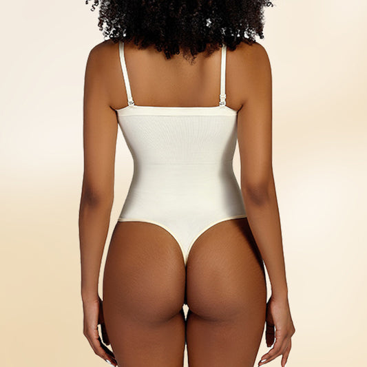 Adjustable One-Piece Body Shaper with Detachable Straps