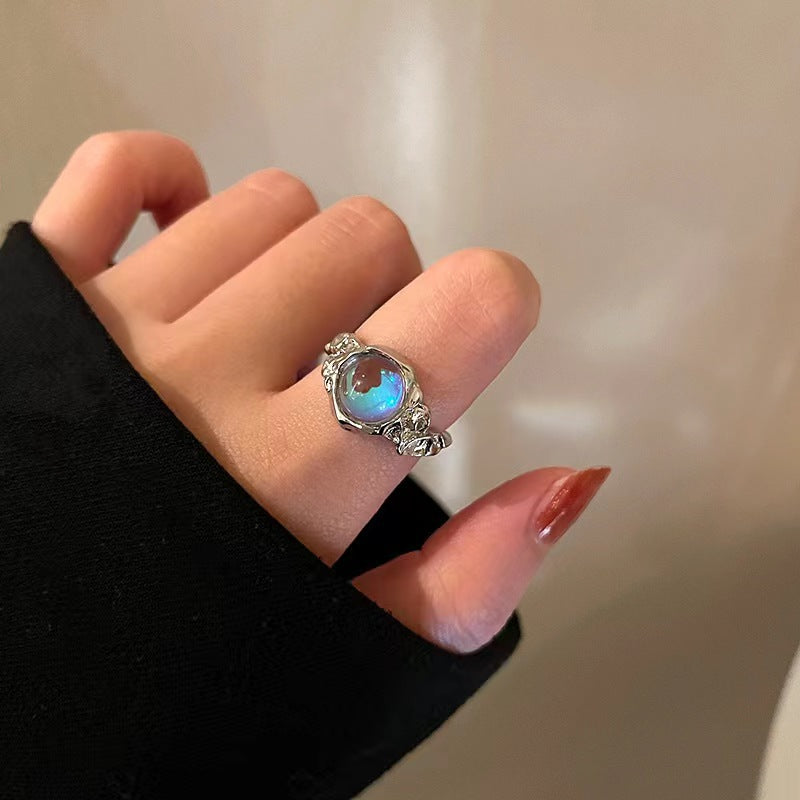 Adjustable Opal Moonstone Ring
