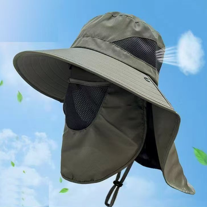 Adjustable Outdoor Sun Protection Hat with Neck Flap