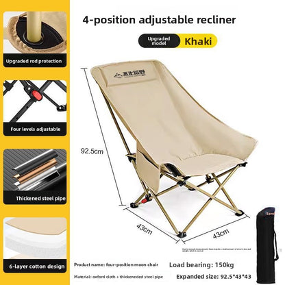 Adjustable Padded Portable Folding Chair for Outdoor Camping